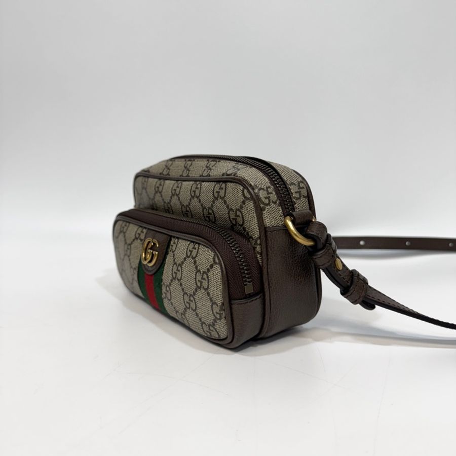 GUCCI經典老花OPHIDIA橫版雙層相機包722557-1