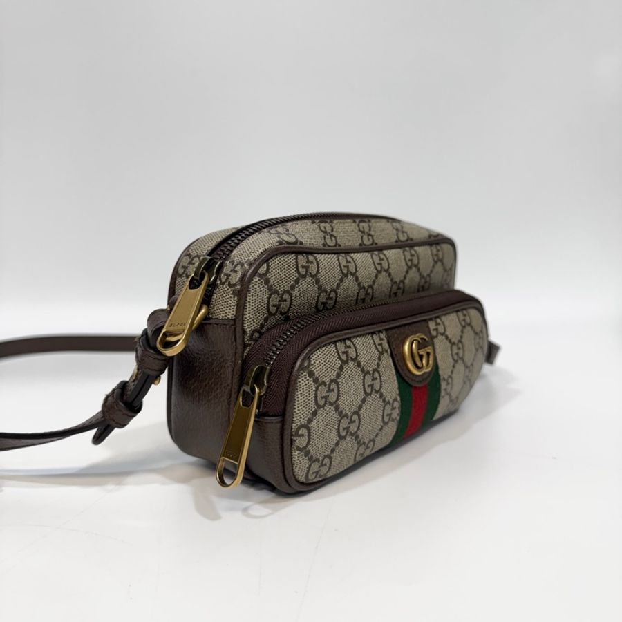 GUCCI經典老花OPHIDIA橫版雙層相機包722557-2