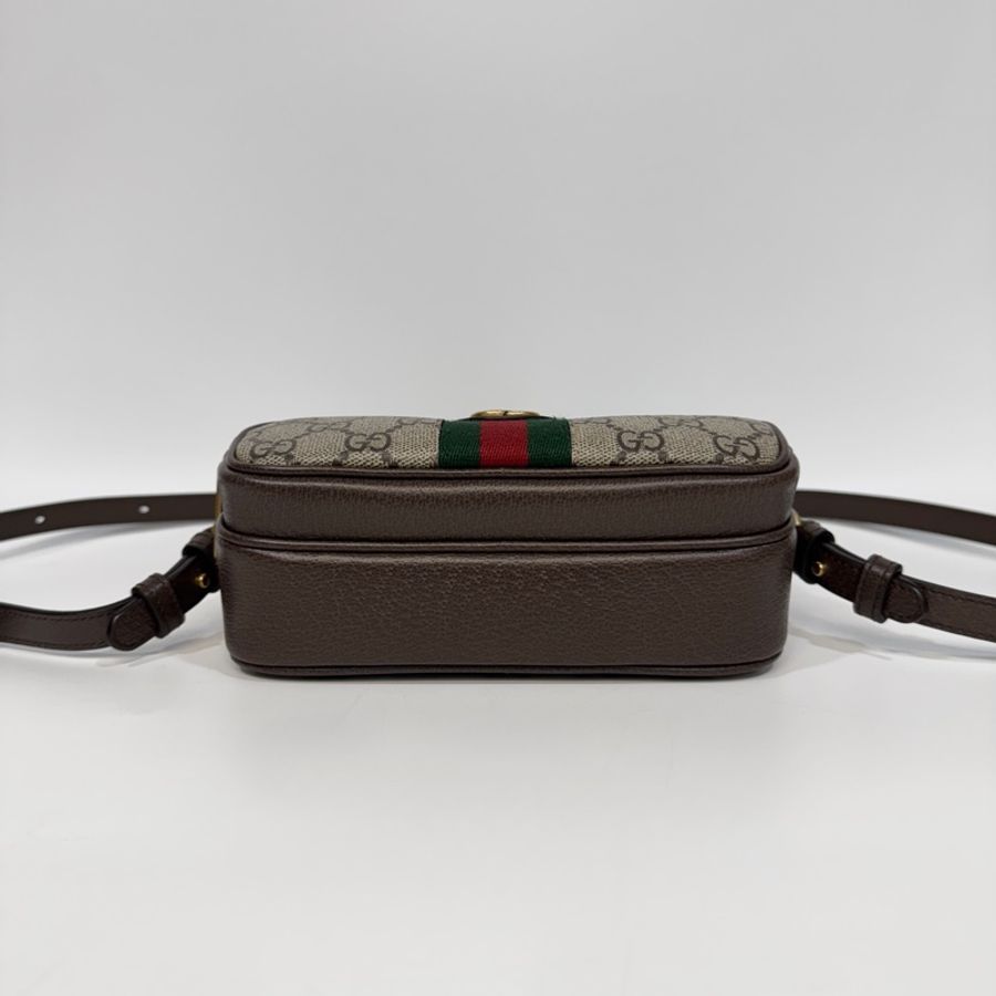 GUCCI經典老花OPHIDIA橫版雙層相機包722557-4