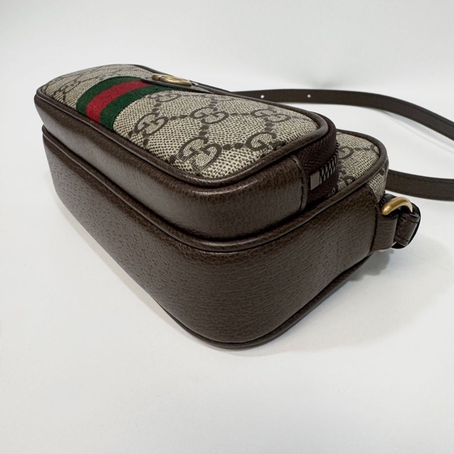 GUCCI經典老花OPHIDIA橫版雙層相機包722557-5
