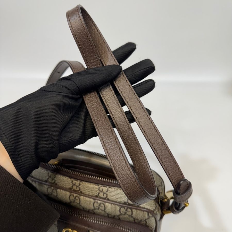 GUCCI經典老花OPHIDIA橫版雙層相機包722557-10