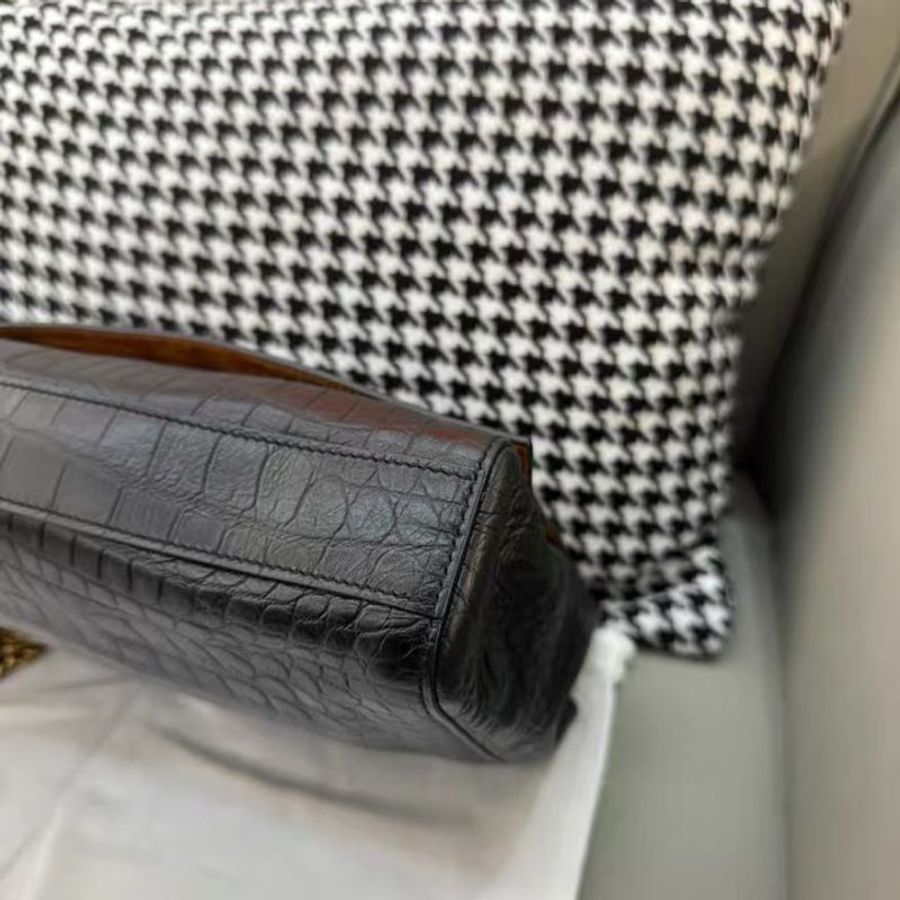 ysl 鱷魚壓紋皮革 雙面kate 金標 中號 全新 配件塵袋-2