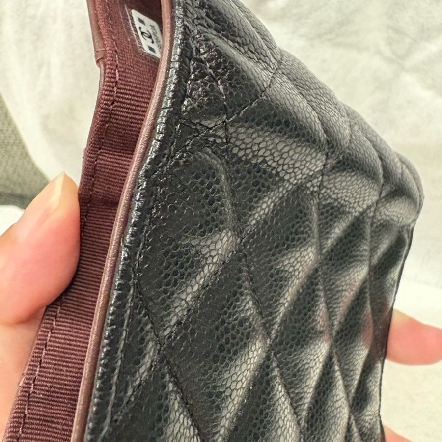 Chanel 三折皮夾 荔枝銀-4