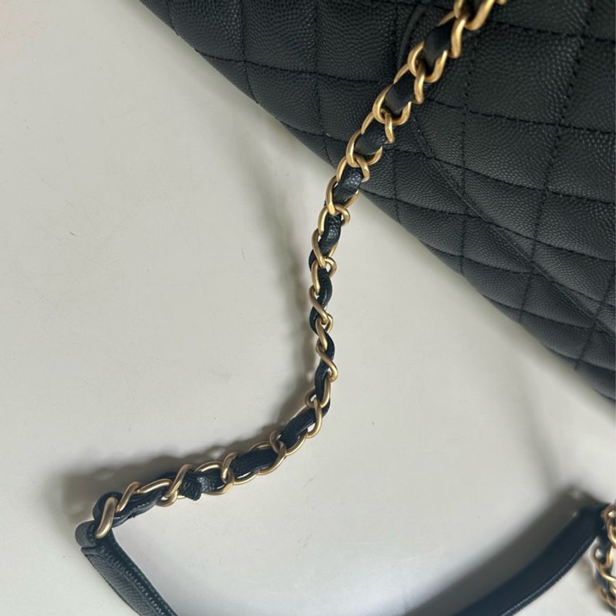 Chanel香奈兒 cocohandle maxi 黑色荔枝稀有尺寸 超大號 可當公事包-15