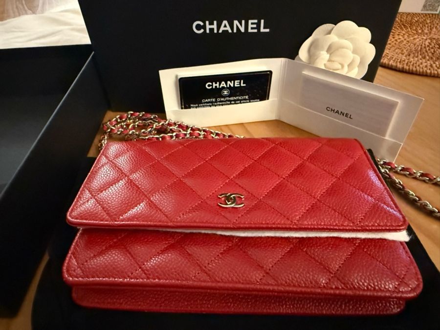 CHANEL 香奈兒荔枝皮紅色WOC（全新閑置品）-0