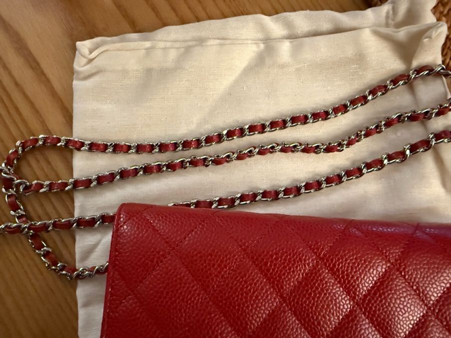 CHANEL 香奈兒荔枝皮紅色WOC（全新閑置品）-7
