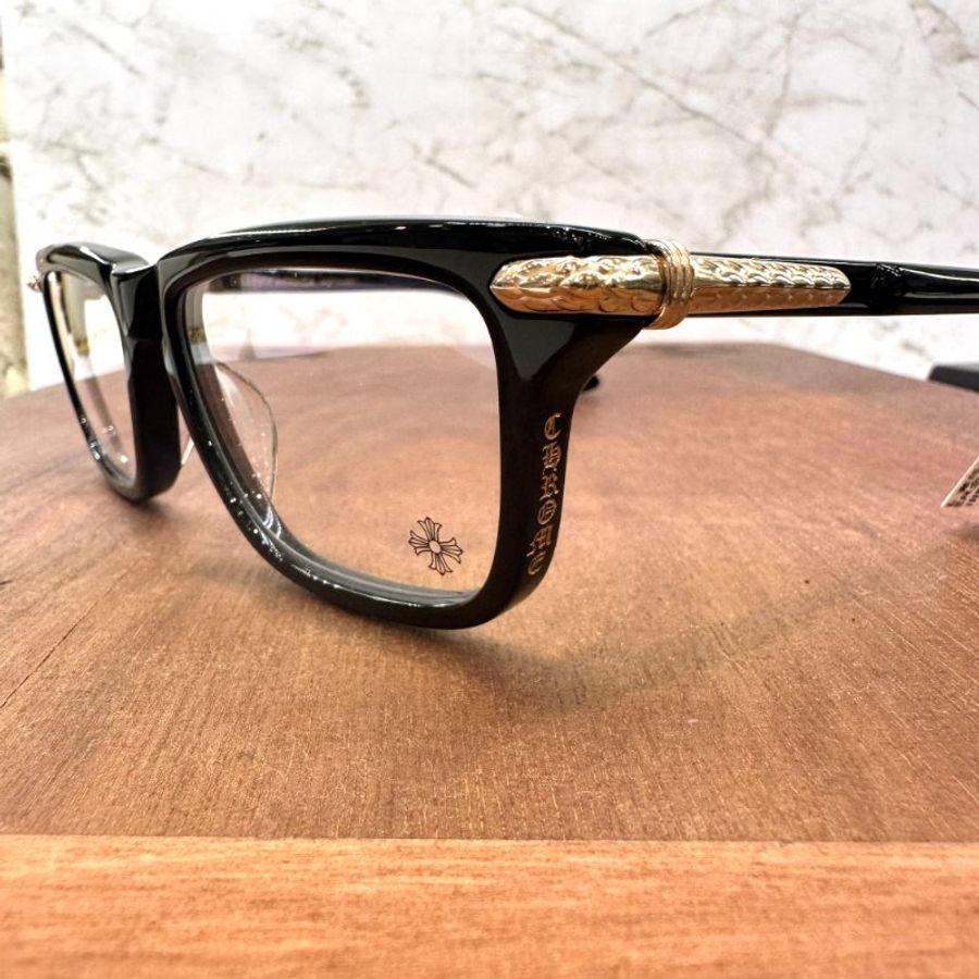 Chrome Hearts 克羅心 LITTLE DINGER 金邊歌德文字黑框眼鏡 全新商品-1