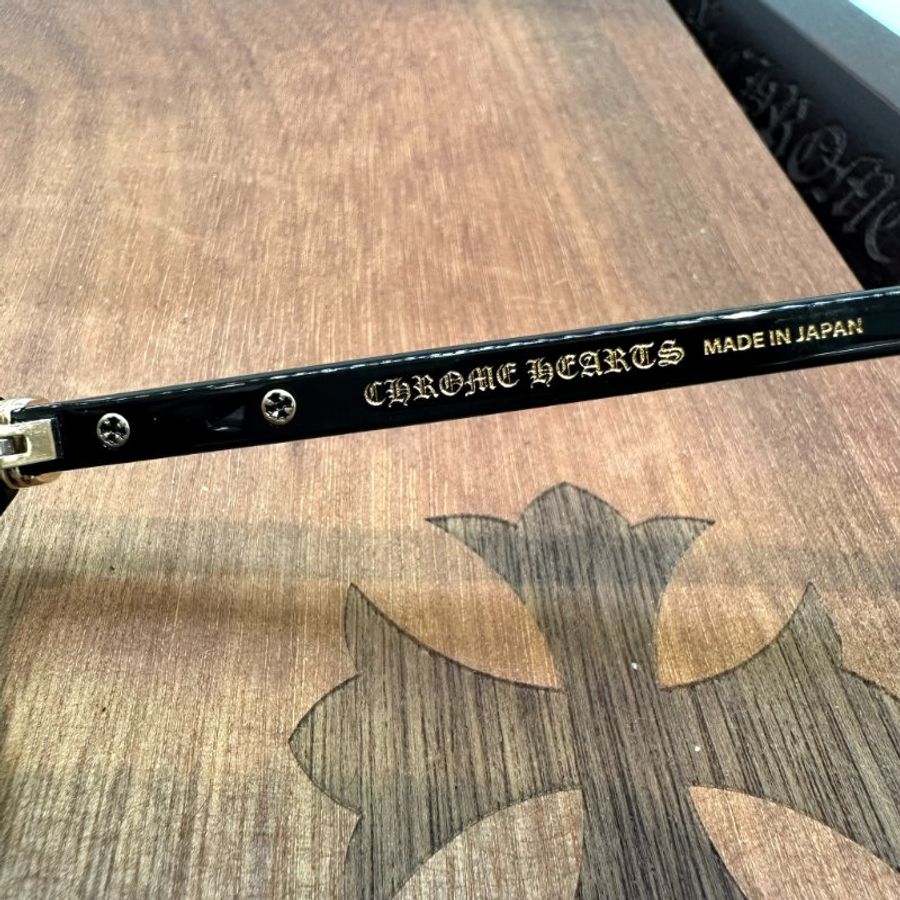 Chrome Hearts 克羅心 LITTLE DINGER 金邊歌德文字黑框眼鏡 全新商品-7