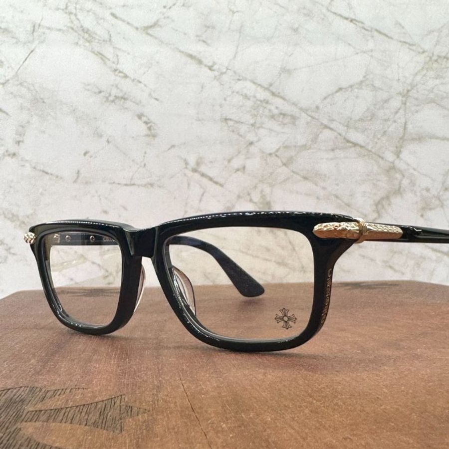 Chrome Hearts 克羅心 LITTLE DINGER 金邊歌德文字黑框眼鏡 全新商品-8