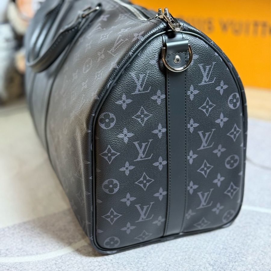 (全新閒置品 台灣購證⚡️)Lv keepall 45 黑武士 旅行袋 ✨最新晶片款-3
