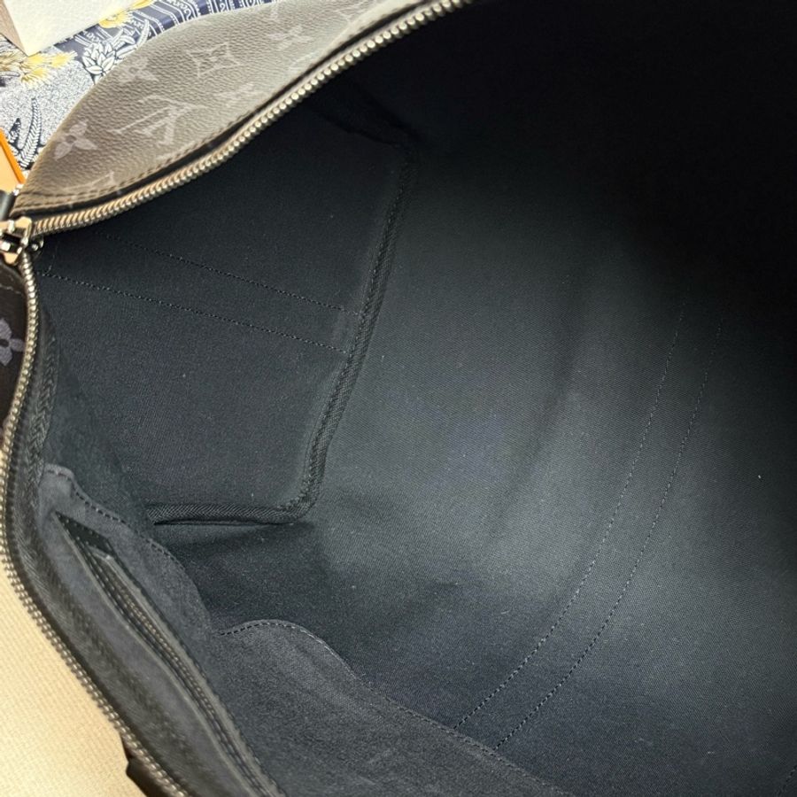 (全新閒置品 台灣購證⚡️)Lv keepall 45 黑武士 旅行袋 ✨最新晶片款-6