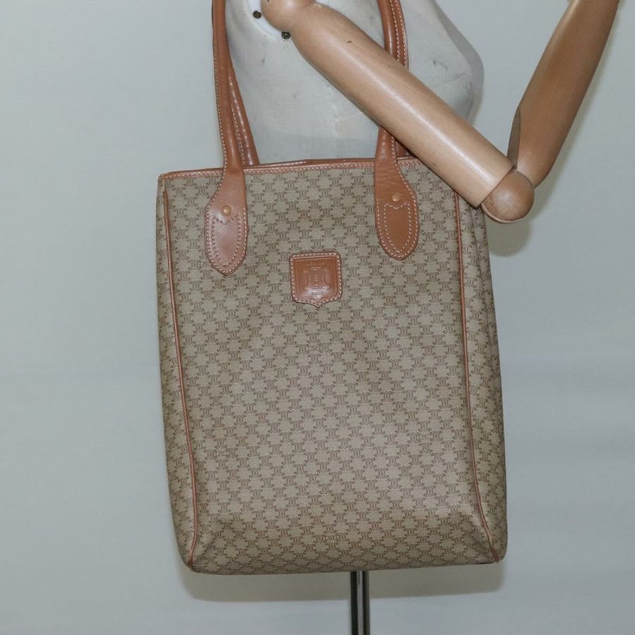 【日本直送】CELINE Macadam帆布托特包 PVC 米色 金色 正品 nb284-20