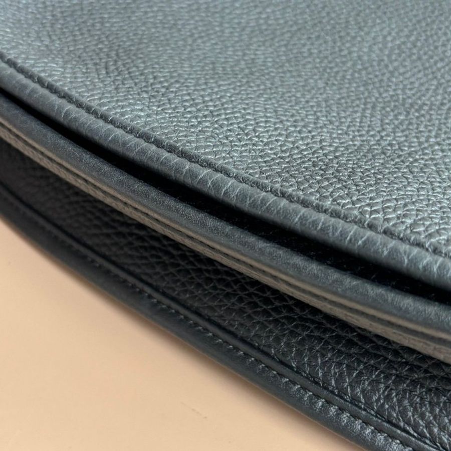 ::HERMES:: K刻 Evelyne 29 黑色小牛皮銀釦鏤空洞H LOGO肩背包-14