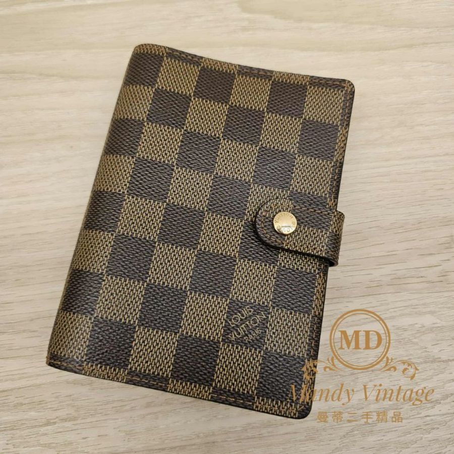🎀👜曼蒂二手精品👜🎀 狀況極佳 LV 路易威登 棋盤格筆記本 六孔 筆記本 手帳本-0
