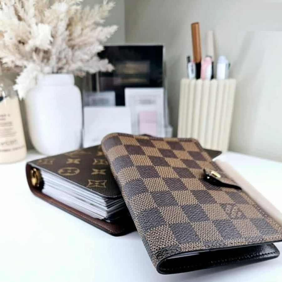 🎀👜曼蒂二手精品👜🎀 狀況極佳 LV 路易威登 棋盤格筆記本 六孔 筆記本 手帳本-4