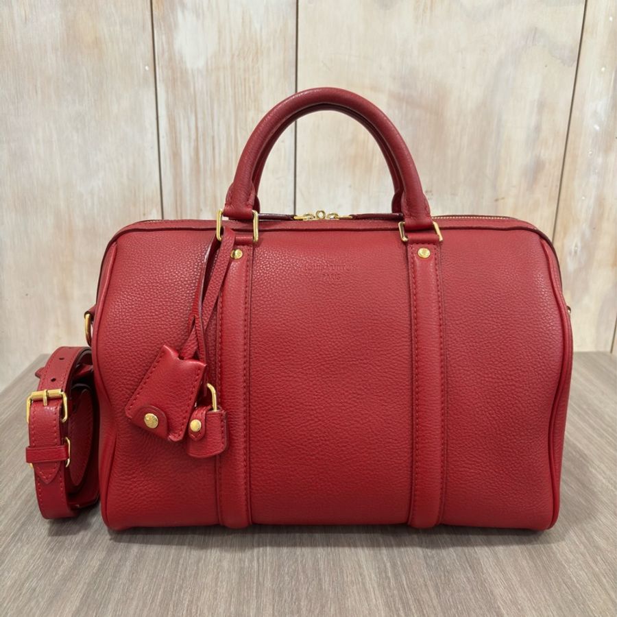 LV M93461 櫻桃 紅 聯名 全皮 手提包 肩背包 SPEEDY 30 波士頓包 斜背包-0