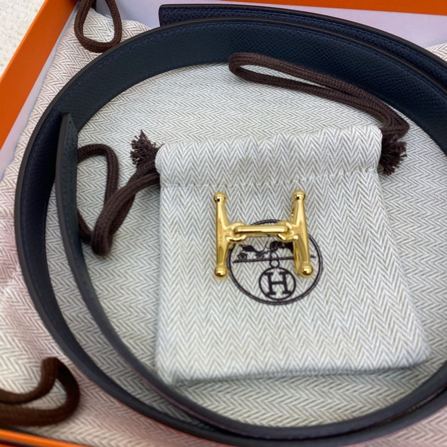 🐯Hermes 女士2.4cm雙色皮帶-0