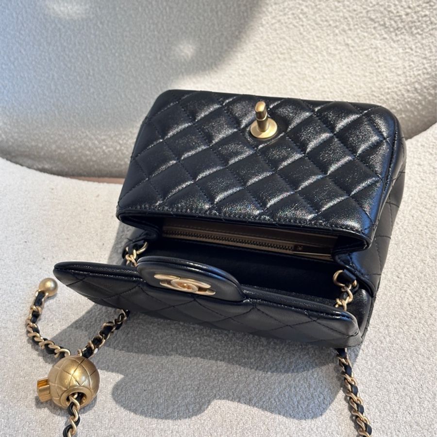 全新|Chanel mini cf 金球方胖-2