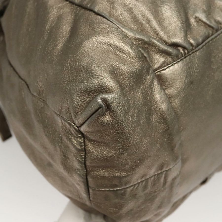 【日本直送】GUCCI 銀色金色皮革單肩包 197061 正品 nb455-14