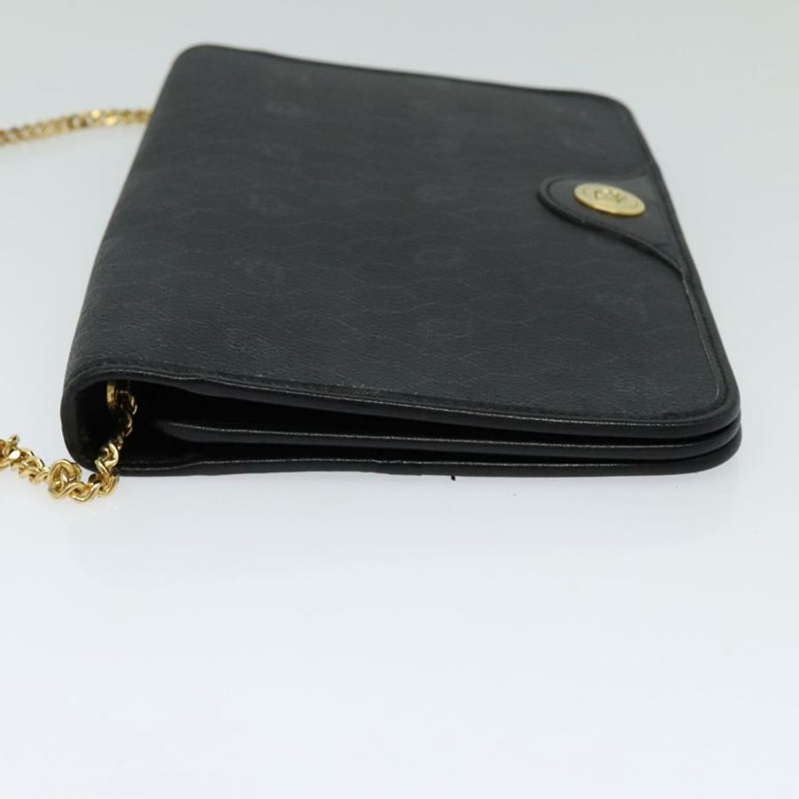 【日本直送】Christian Dior 蜂巢帆布鏈條單肩包 黑色 金色 正品 116807-2