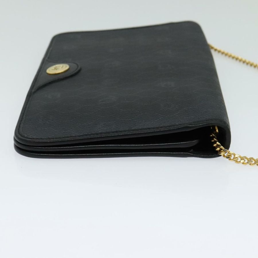 【日本直送】Christian Dior 蜂巢帆布鏈條單肩包 黑色 金色 正品 116807-3