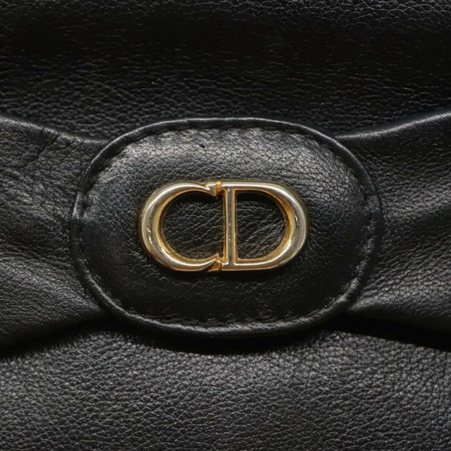 【日本直送】Christian Dior 黑色金色皮革手拿包 正品 mr1204-7