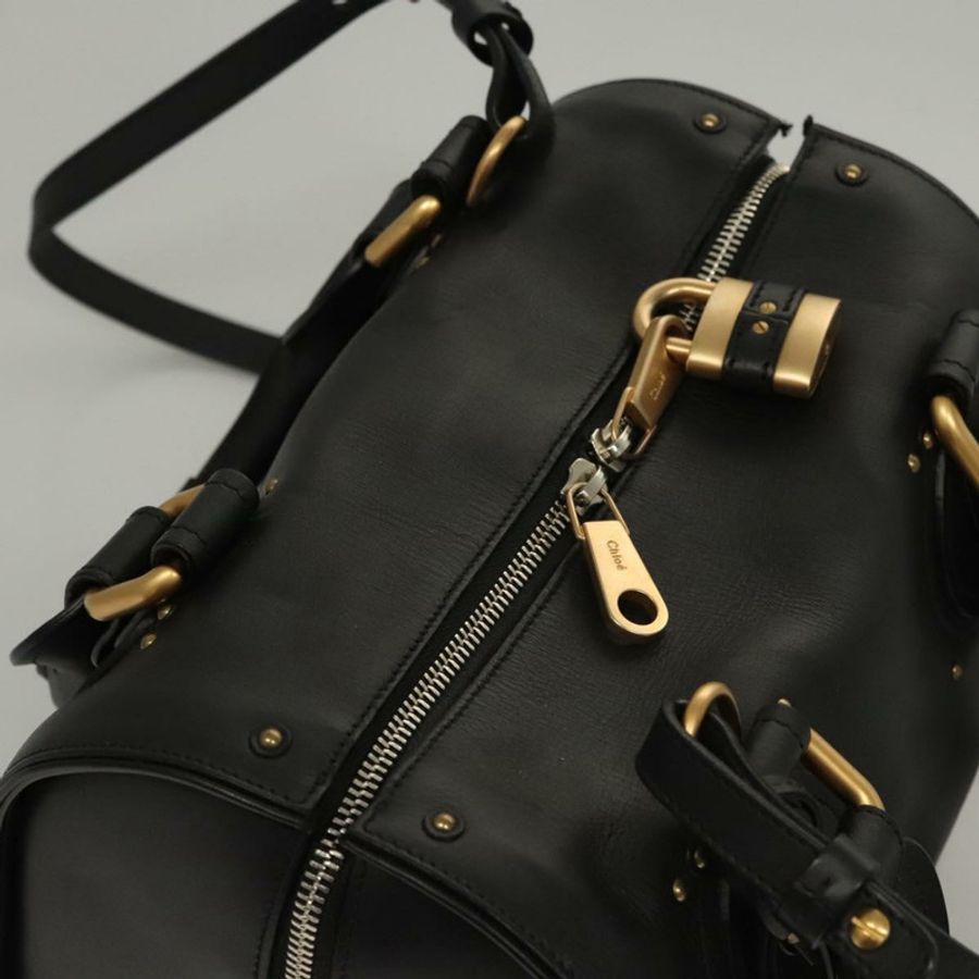 【日本直送】Chloe 手提包 皮革 2 向 黑色 正品 mr1213-5