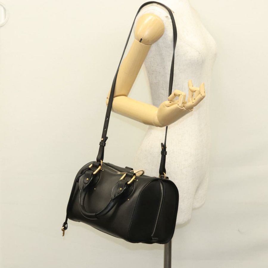 【日本直送】Chloe 手提包 皮革 2 向 黑色 正品 mr1213-24