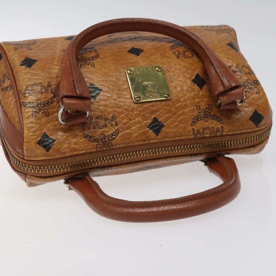 【日本直送】MCM Vicetos Logoogram 手提包 PVC 皮革 2way Brown Auth sw254-5