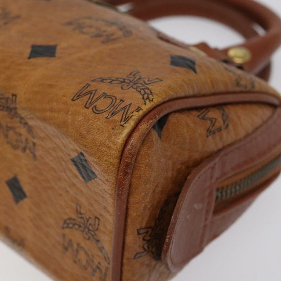 【日本直送】MCM Vicetos Logoogram 手提包 PVC 皮革 2way Brown Auth sw254-8