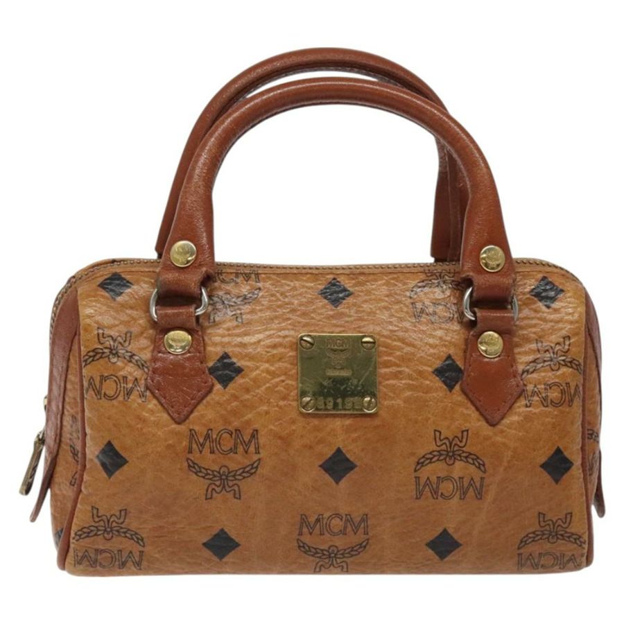 【日本直送】MCM Vicetos Logoogram 手提包 PVC 皮革 2way Brown Auth sw254-12