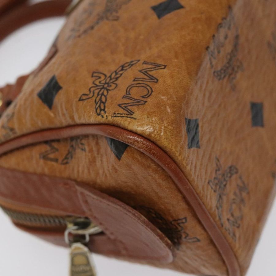 【日本直送】MCM Vicetos Logoogram 手提包 PVC 皮革 2way Brown Auth sw254-13