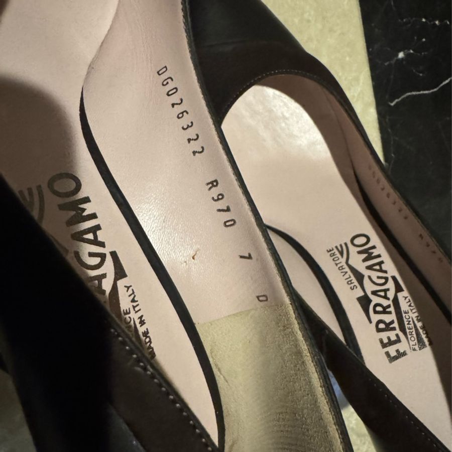 Salvatore Ferragamo拼接麂皮跟鞋-4