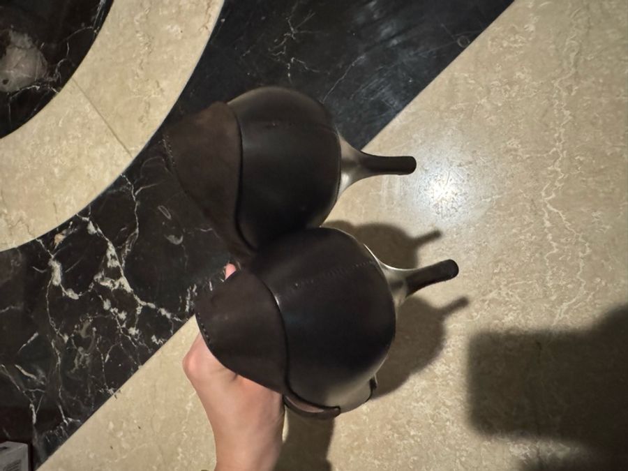 Salvatore Ferragamo拼接麂皮跟鞋-5