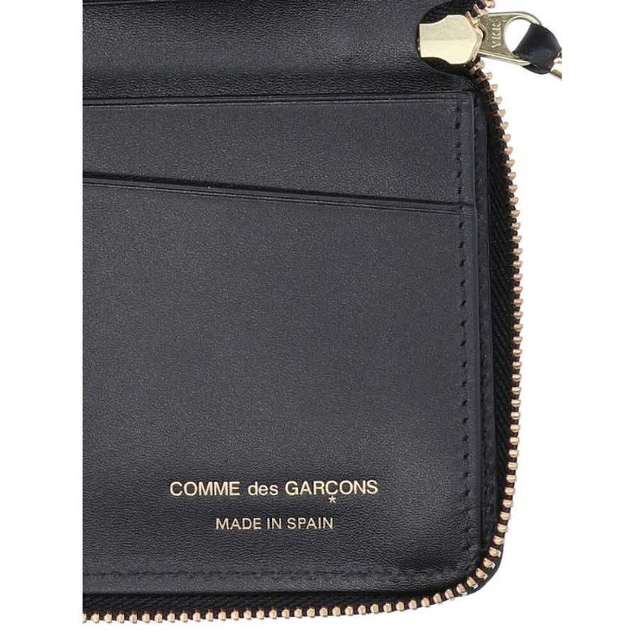 【Comme Des Garcons CDG】Huge Logo 皮革 拉鍊 皮夾 卡夾 零錢包 長夾 黑色-3