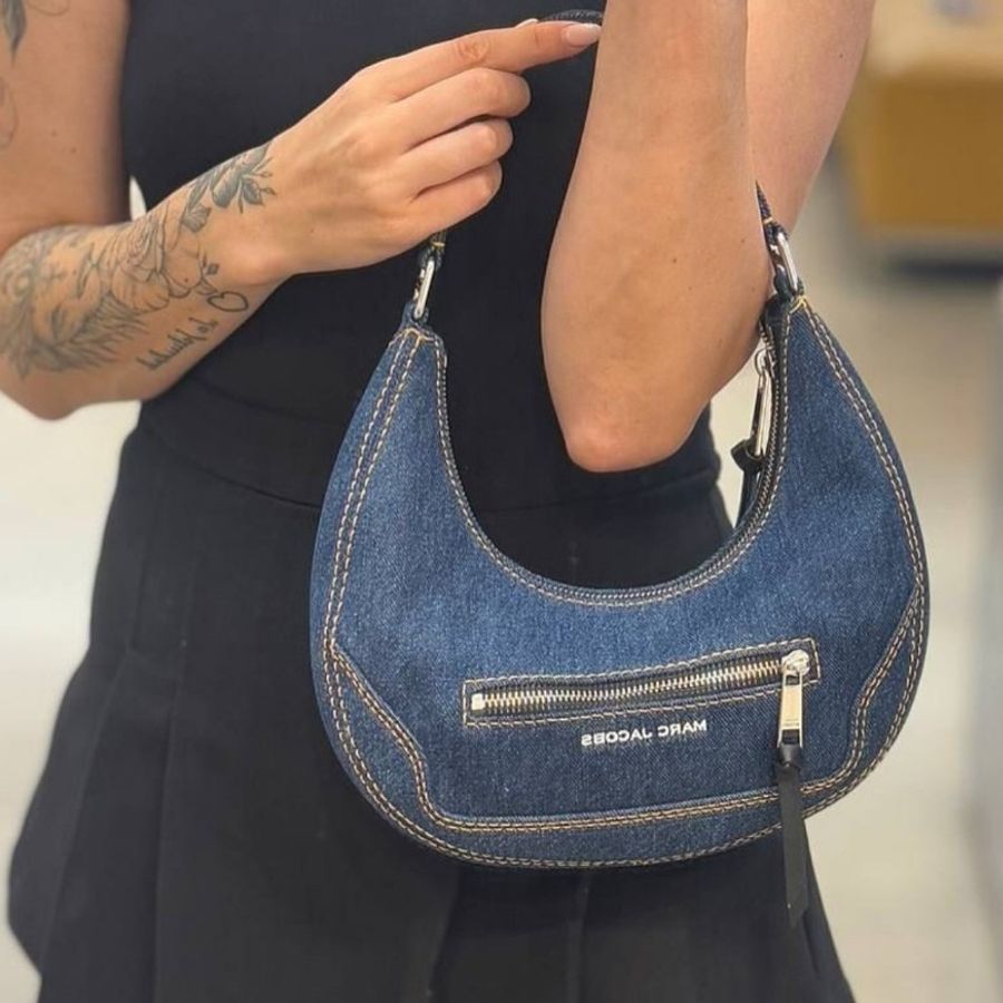MJ Marc Jacobs 丹寧月牙肩背包 大號 全新(不可議)-11