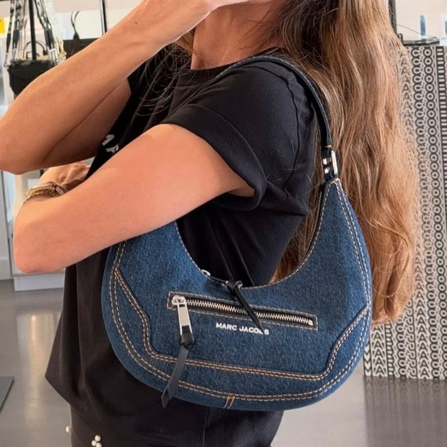 MJ Marc Jacobs 丹寧月牙肩背包 大號 全新(不可議)-7