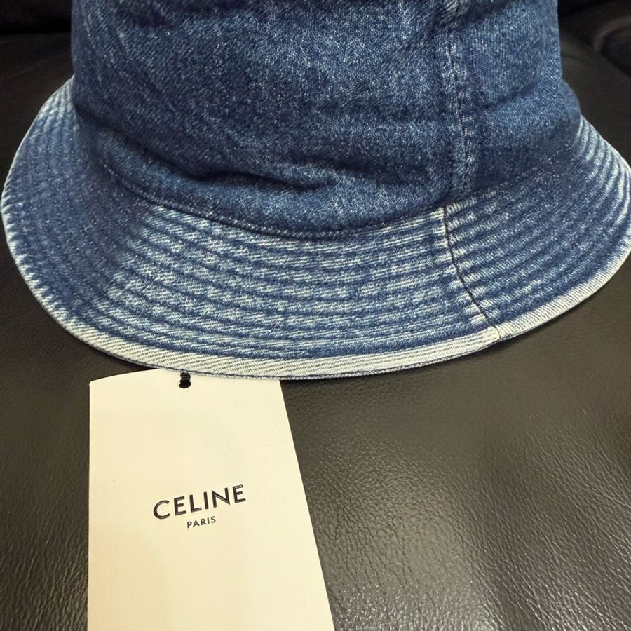 CELINE牛仔藍水桶帽-4