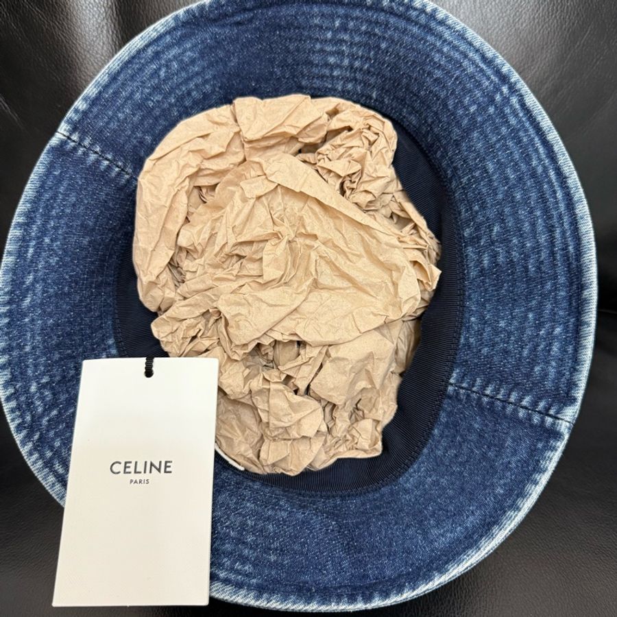 CELINE牛仔藍水桶帽-7