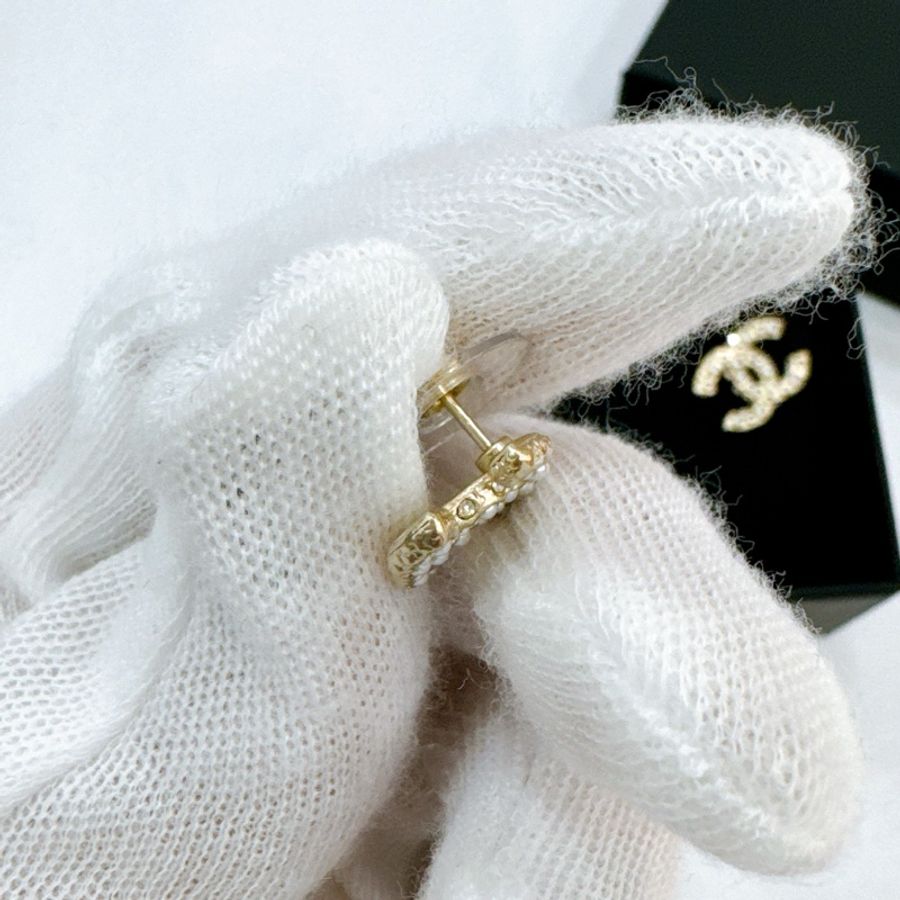 🧚🏻♀️莉亞精品♡Chanel 珍珠雙C耳針 全新-4