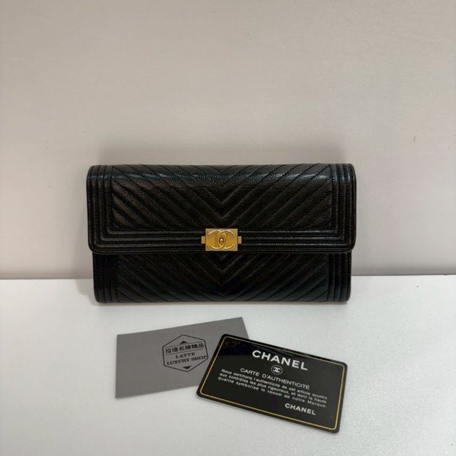 CHANEL BOY 掀蓋 長夾/皮夾 88成新-0