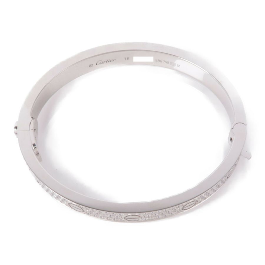 CARTIER 【激減優惠】18K白金Love Bracelet Diamond鑽石手鐲Cartier#16-3