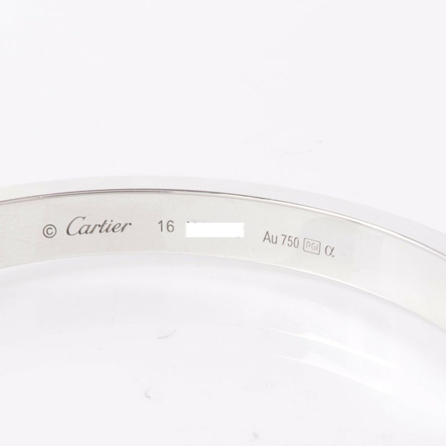 CARTIER 【激減優惠】18K白金Love Bracelet Diamond鑽石手鐲Cartier#16-4