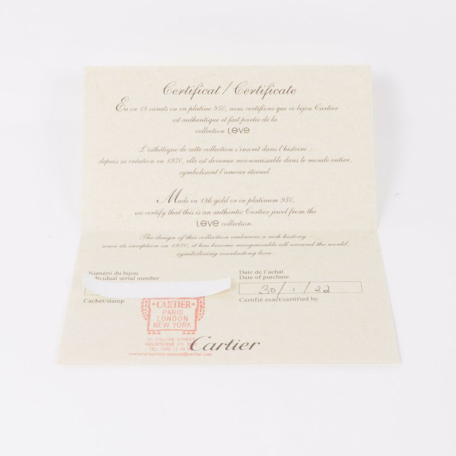 CARTIER 【激減優惠】18K白金Love Bracelet Diamond鑽石手鐲Cartier#16-7