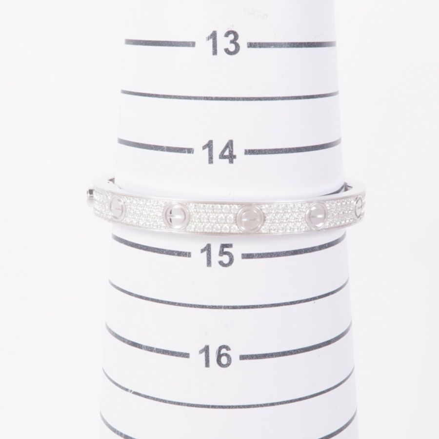 CARTIER 【激減優惠】18K白金Love Bracelet Diamond鑽石手鐲Cartier#16-8