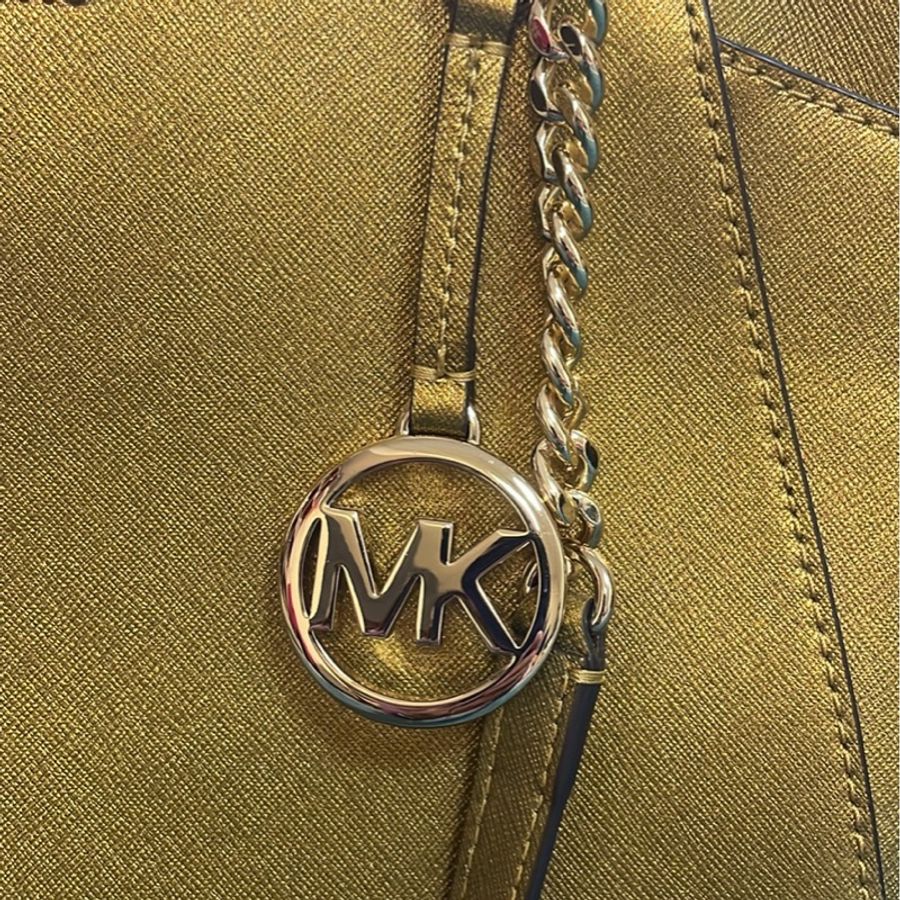 全新品MK 金色 鏈條包 側背包-7