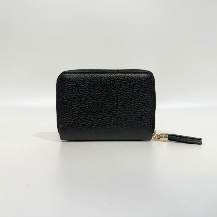 GUCCI零錢包黑色牛皮雙G SOHO拉鍊零錢包598209-1