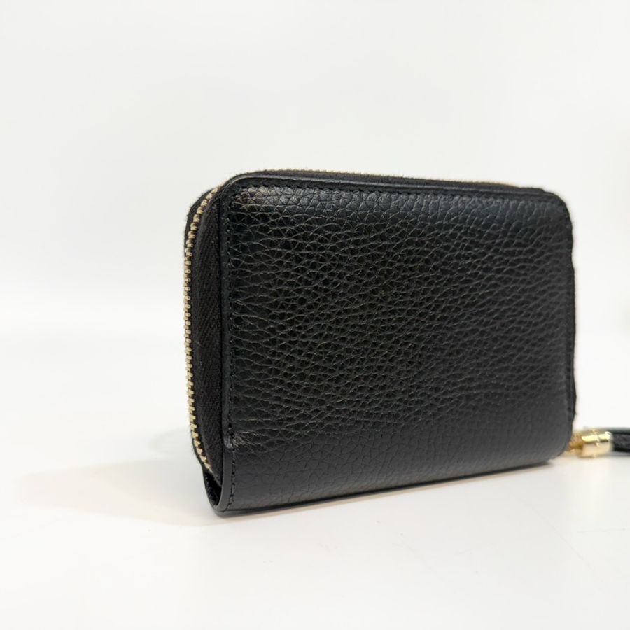 GUCCI零錢包黑色牛皮雙G SOHO拉鍊零錢包598209-8