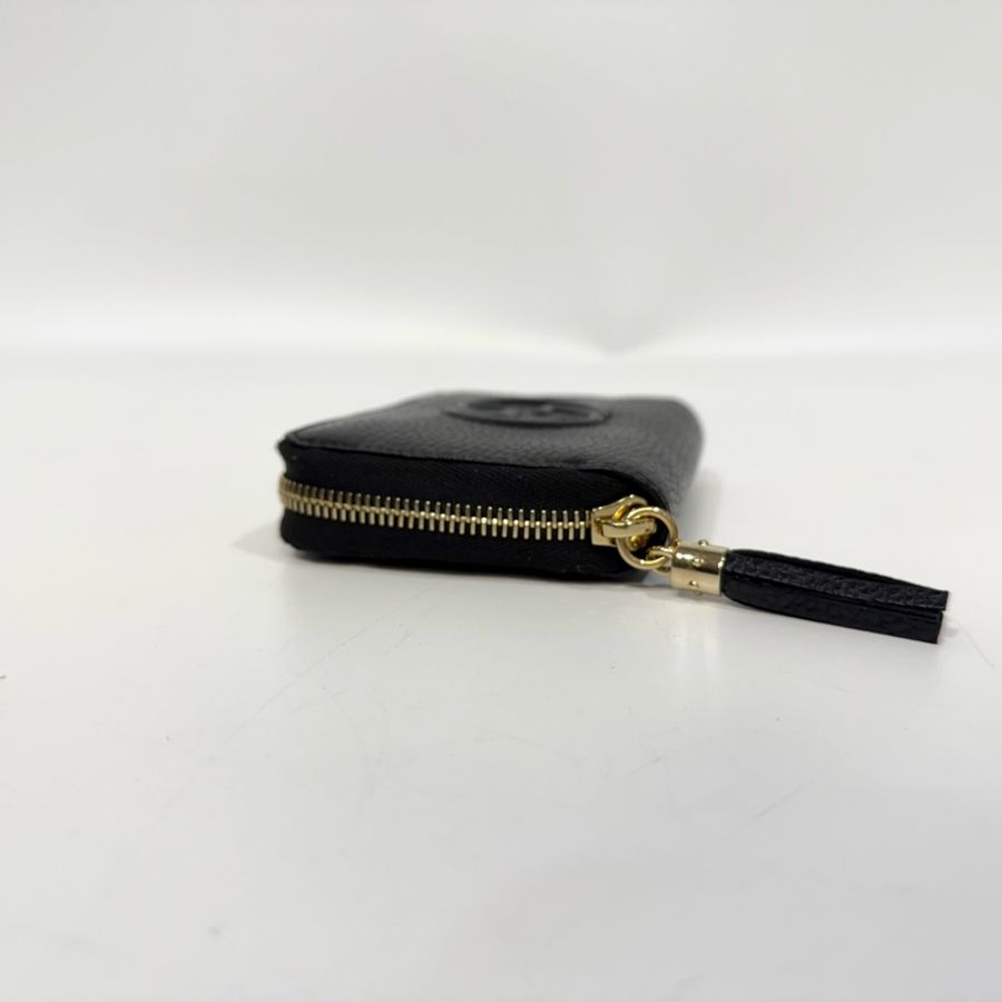 GUCCI零錢包黑色牛皮雙G SOHO拉鍊零錢包598209-10