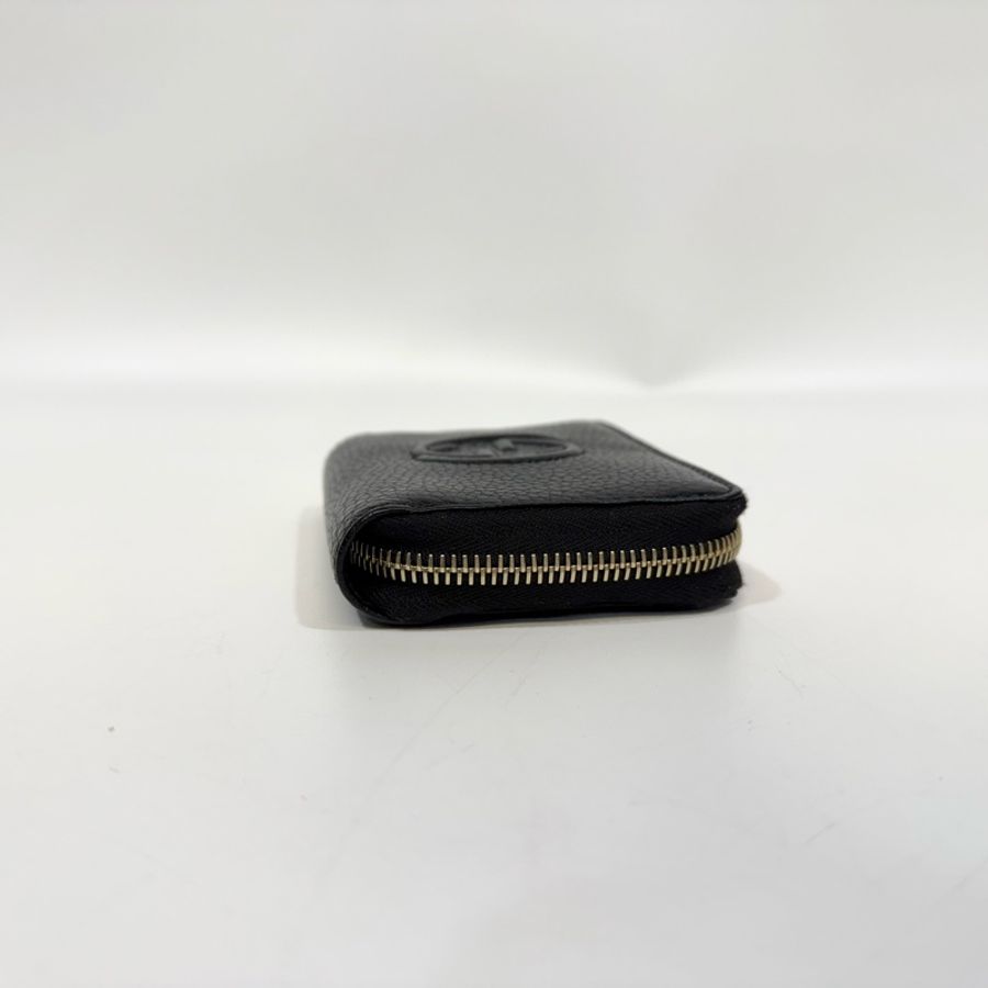 GUCCI零錢包黑色牛皮雙G SOHO拉鍊零錢包598209-11